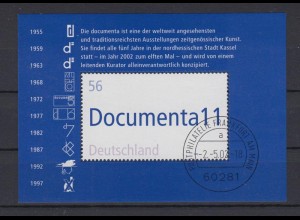 Bund Block 58 11. documenta Kassel 56 C Ersttagsstempel Frankfurt