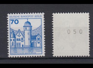 Berlin 538 RM mit gerader Nr. Burgen+Schlösser 70 Pf postfrisch