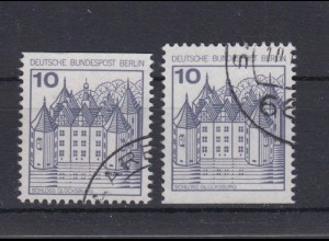 Berlin 532 C/D oben + unten geschnitten Burgen + Schlösser 10 Pf gestempelt /9