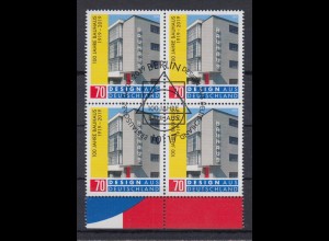 Bund 3453 4er Block mit Unterrand 100 Jahre Bauhaus 70 Cent ESST Berlin