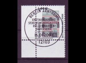 Bund 2306 Eckrand links unten SWK 144 Cent mit Ersttagsstempel Berlin