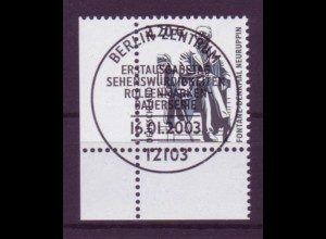 Bund 2307 Eckrand links unten SWK 220 Cent mit Ersttagsstempel Berlin