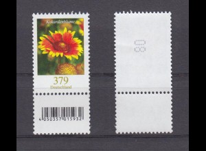 Bund 3399 EAN Code unten RM mit gerade Nr. Blumen Kokardenblume 379 C postfrisch