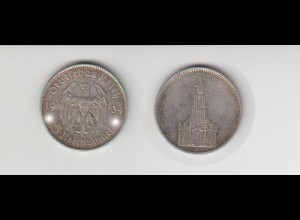 Silbermünze 5 RM Garnisonkirche 1934 F Jäger Nr. 357/2 Ohne Datum