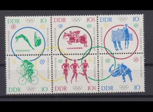 DDR 1039-1044 6er Block Olympischer Sommerspiele Tokio postfrisch