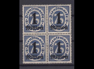 Deutsches Reich Dienst D 96 4er Block 1 Mio (M) auf 75 Pf postfrisch