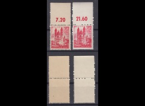 Rheinland Pfalz 8 Einzelmarke mit Oberrand 2 verschiedene Papiersorten 24 Pf **