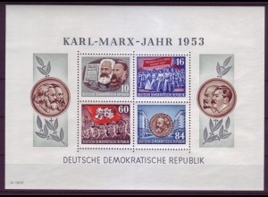 DDR Block 9 gezähnt Karl Marx Jahr postfrisch