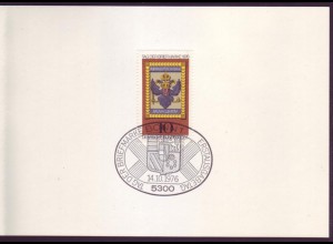 Bund 903 Ministerkarte Tag der Briefmarke 1976 ESST