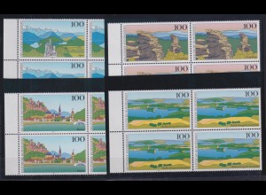 Bund 1742-1745 Seitenrand links 4er Block Bilder aus Deutschland 100 Pf **