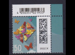 Bund 3714 EAN-Code Eckrand rechts oben Schmetterlingsbrief 50 C postfrisch