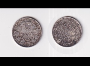 Silbermünze Kaiserreich 1/2 Mark 1918 D Jäger Nr. 16 /79