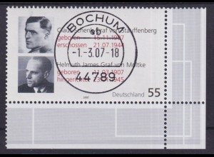 Bund 2590 Eckrand rechts unten Stauffenberg und Moltke 55 C ESST Bochum