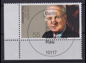 Bund 2528 Eckrand links unten Tod von Johannes Rau 55 C ESST Berlin
