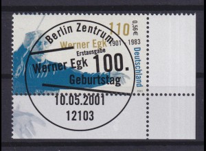 Bund 2186 Eckrand rechts unten Geburtstag Werner Egk 110 Pf/0,56 € ESST Berlin