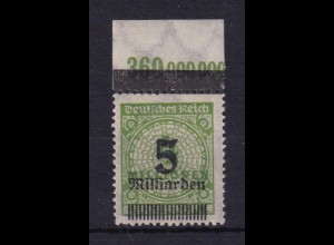 Deutsches Reich 333 c W Oberrand Wertangabe im Kreis 5 Mrd auf 4 Mio M **