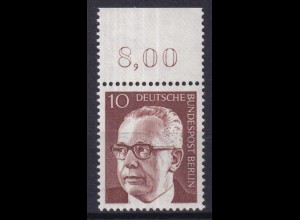 Berlin 361 mit Oberrand Dr. Gustav Heinemann 10 Pf postfrisch