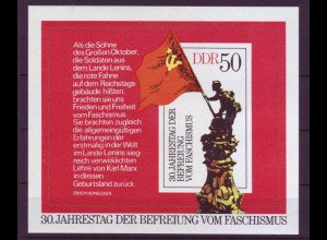 DDR Block 42 30. Jahrestag der Befreiung vom Faschismus 50 Pf postfrisch