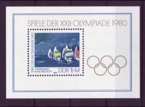DDR Block 60 Spiele der XXII. Olympiade 1980 1 M postfrisch
