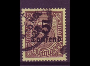 Deutsches Reich Dienst D 89 Einzelmarke 5 Tsd (M) auf 5 M gestempelt /5