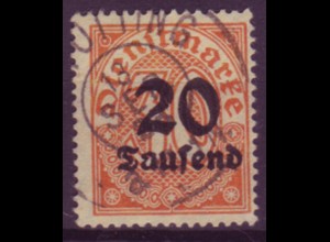 Deutsches Reich Dienst D 90 Einzelmarke 20 Tsd (M) auf 30 Pf gestempelt /3