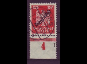Deutsches Reich Dienst D 107 Einzelmarke Unterrand 10 Pf gestempelt Mörs /2 