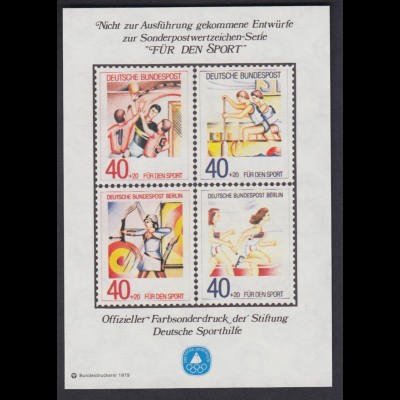 offizieller Farbsonderdruck Sporthilfe (11) Briefmarkenmesse Essen 1979
