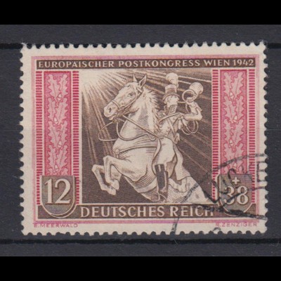 Deutsches Reich 822 Postkongress Wien 1942 12+ 38 Pf gestempelt /2