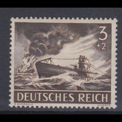 Deutsches Reich 831 Tag der Wehrmacht, Heldengedenktag 3+ 2 Pf postfrisch