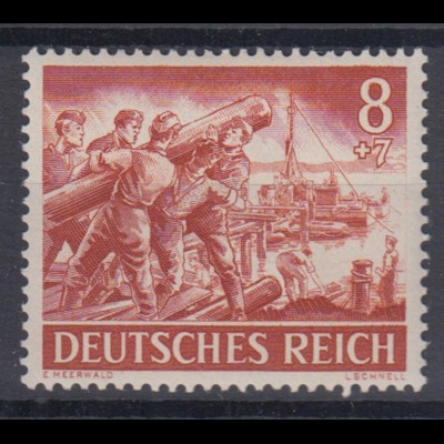 Deutsches Reich 835 Tag der Wehrmacht, Heldengedenktag 8+ 7 Pf postfrisch