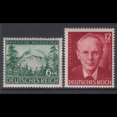 Deutsches Reich 855-856 100. Geburtstag Peter Rosegger 6+ 4 Pf + 12+ 8 Pf **