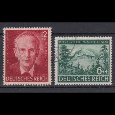 Deutsches Reich 855-856 Peter Rosegger 6+ 4 Pf + 12+ 8 Pf gestempel /2
