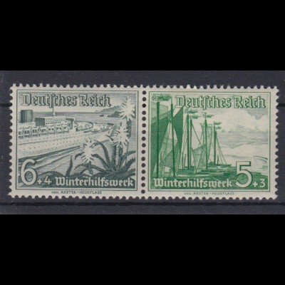 Deutsches Reich 654/653 ZD W123 Winterhilfswerk Schiffe 6 Pf + 5 Pf postfrisch