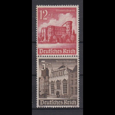 Deutsches Reich ZD S 266 Bauwerke Mi.Nr. 756/751 12+6 Pf + 3+2 Pf **