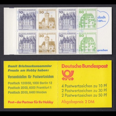 Bund Markenheftchen 22 I s Burgen + Schlösser 1980 postfrisch 
