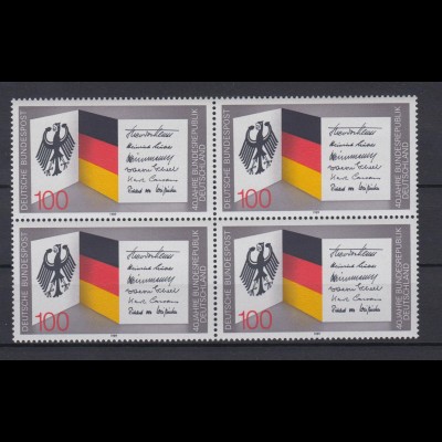 Bund 1421 4er Block 40 Jahre Bundesrepublik Deutschland 100 Pf postfrisch