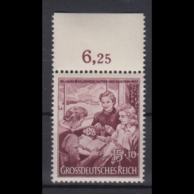 Deutsches Reich 872 Oberrand 10 Jahre Hilfswerk Mutter und Kind 15+ 10 Pf ** /1