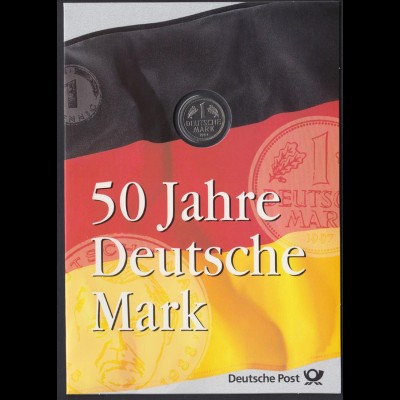 Bund 1996 Gedenkblatt als 4er Block + 1904 50 Jahre Deutsche Mark 1 DM 1998 