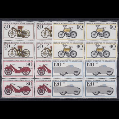 Bund 1168-1171 4er Bock Historische Motorräder kompl. Satz postfrisch