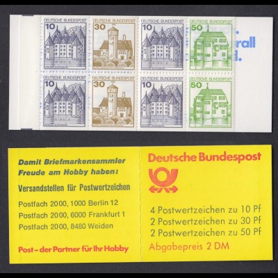 Bund Markenheftchen 22 I ah Burgen + Schlösser 1980 postfrisch 