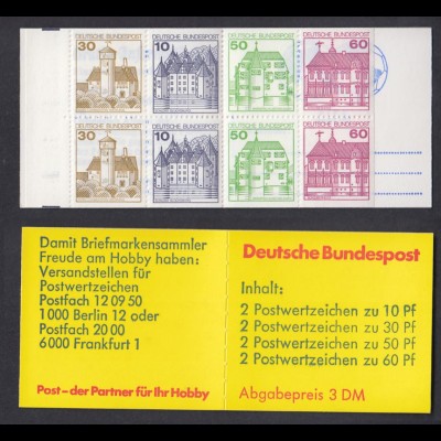 Bund Markenheftchen 23d Burgen + Schlösser 1982 breiter Rand postfrisch 