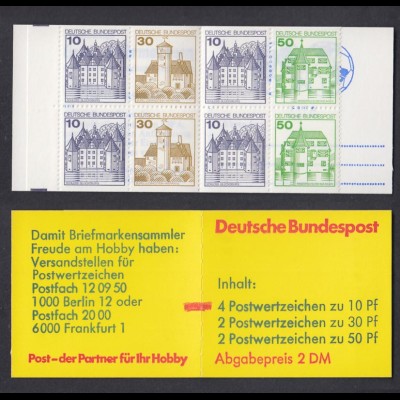 Bund Markenheftchen 22 I d ZB Burgen + Schlösser 1980 postfrisch