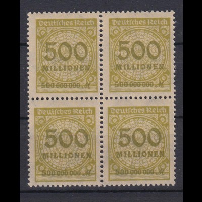 Deutsches Reich 324 AP 4er Block Ziffern im Kreis 500 Mio M postfrisch