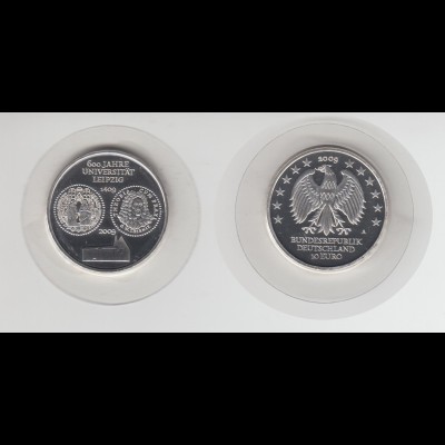 Silbermünze 10 Euro stempelglanz 2009 600 Jahre Universität Leipzig 