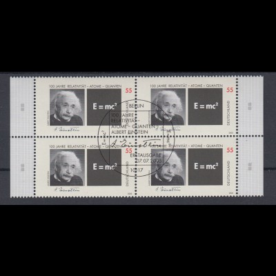Bund 2475 4er Block Seitenrand links + rechts Albert Einstein 55 C ESST Berlin