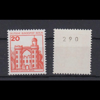 Berlin 533 I RM mit gerader Nummer Burgen+Schlösser 20 Pf postfrisch