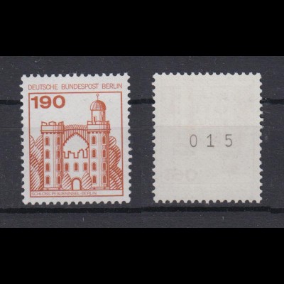 Berlin 539 I RM mit ungerader Nr. Burgen + Schlösser 190 Pf postfrisch