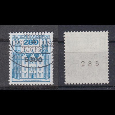 Bund 1142 RM mit ungerader Nummer Burgen + Schlösser 280 Pf ESST 15.07.1982