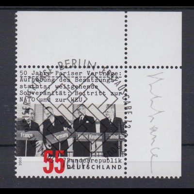Bund 2459 Eckrand rechts oben 50 Jahre Pariser Verträge 55 C ESST Berlin