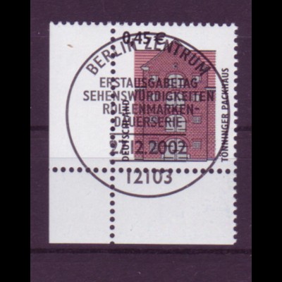 Bund 2299 Eckrand links unten SWK 45 Cent mit Ersttagsstempel Berlin